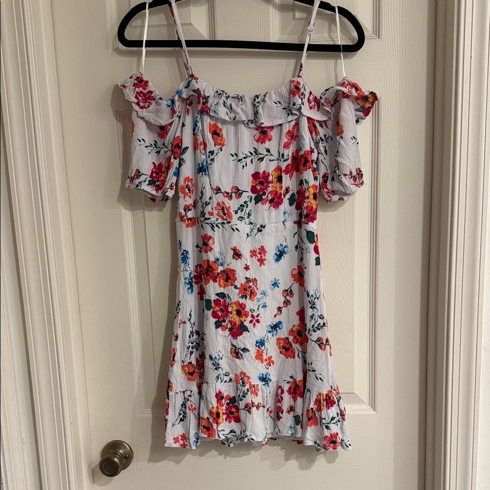 Miami Floral Mini Dress - White and Red